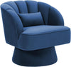 360° Swivel Accent Chair Upholstered Barrel Chair w/Striped Backrest Living Room