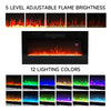High Gloss Black TV Stand Cabinet Electric Fireplace Unit with 12 LED Backlight