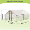Metal Chicken Coop with Run Walk-in Poultry Cage Chicken Pen Duck Rabbit House