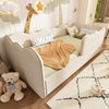 3FT SINGLE DAYBED WITH PULL OUT TRUNDLE CHILDREN KIDS JUNIOR TODDLER BED BEIGE
