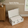 Cream Metal Storage Trunks Chest Bedroom, Dressing Room Set of 2, Beautify
