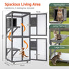 PawHaven Outdoor Catio Small Wooden Cat Enclosure Cat House Outdoor Cat Playpen