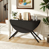 Folding Dining Table 120cm Extendable Round Kitchen Table-Black