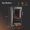 Electric Stove Heater 2000W Indoor Fireplace Log/Wood Burner LED Flame
