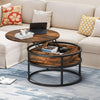 Round Lift Top Coffee Table with Hidden Storage, Modern Center Table for Home &