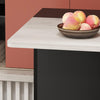 Drop Leaf Folding Dining Table 127cm w/Storage Shelves,Lockable Casters Rolling