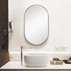 Industrial Style Oval Wall Mounted Mirror Bathroom Hanging Vanity Mirrors 70cm