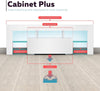 130cm TV Stand Cabinet White TV Unit with LED Lights High Gloss Storage D