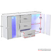 LED Sideboard 2 Door 3 Drawer Buffet Storage Cabinet Cupboard TV Unit High Gloss