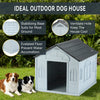 Outdoor Large Dog Kennel Grey Durable Plastic Winter House Insulating Waterproof