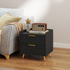 Bedside Table with 2 Drawers for Bedroom, Living Room, Black