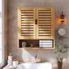 Bamboo 2 Door Bathroom Wall Cabinet Cupboard Kitchen Office Shed Lockabl Storage