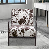 Black and White Spots Velvet Upholstered Armchair Modern Wooden Frame Tub Chair