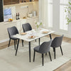 2-Piece Dining Chairs w/ Linen or Velvet Padded Seats, Wood Legs+High Back
