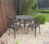 Vintage Dining Set Cast Aluminium Furniture Outdoor Garden Patio 4 Chairs Table