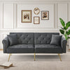 Modern Sofa Bed 2 Seater Click Clack Settee Recliner Couch with Metal Legs Grey