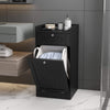 Bathroom Storage Cabinet with Drawer and Removable Hamper-Black