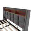 6FT SUPER KING OTTOMAN BED FRAME WITH STORAGE, LED LIGHTING, USB TYPE-C, GREY