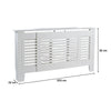 Extending Radiator Cover Adjustable White Wooden MDF Wall Cabinet Slatted Grill