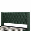 Ottoman Storage Double Bed Frame, 4FT6 Plush Velvet Fabric Bed With Headboard