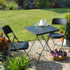 Garden Gear Folding Bistro Set Rattan Effect 2-Seater Table Outdoor Weatherproof