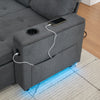 Sofa Bed Pull Out Sectional Couch Bed Convertible Settee with Storage, Grey