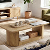 120CM Rectangular Coffee Table Wooden Center Table with Storage for Living Room