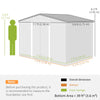8 x 6ft Garden Storage Shed with Double Door, Light Grey