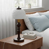 Vintage Table Lamp with Rose Carved Ceramic Shade Classic Desk Light for Bedroom