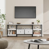 1.6M TV Stand w/2 Drawers & Open Storage Shelves,Sturdy Metal Frame,Up to 90" TV