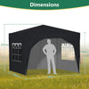 Pop Up Gazebo 3X3M Awning Canopy Party Tent Marquee 4 Sides Garden Outdoor Black
