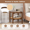 2-Tier Round Side End Table Sofa Beside Accent Coffee Table W/ Storage Shelf