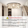 Round Crystal Chandelier Flush Mount LED Ceiling Light Fixture Lamp Color Adjust