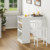 3 Pieces Bar Table Set Pub Dining Table Set with Storage Shelf & 2 Stools Set UK