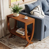 Solid Wood End Table 2-Tier Modern Sofa Side Table with Storage for Living Room