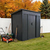 6 x 4 FT Garden Shed Storage Shed Waterproof with Foundation Kit and Vents, Grey