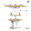Extendable Dining Table, Telescopic Table 110-140cm with Storage Cabinet, White