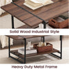 Metal Frame Center Table 2-Tier Farmhouse 41'' Large Coffee Table with Storage