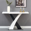 Axara Console Table Rectangular In White And Black High Gloss