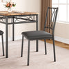 Dining Table and 4 Chairs Set for 4-6 People, Backrests and Upholstered Seats