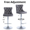 Velvet Swivel Bar Stools Set of 2 Swivel Kitchen Barstools Bar Chairs Grey Black
