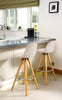 Bar Stools Kitchen Breakfast Chairs Dining Modern Wooden Velvet | Set of 2