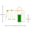 Garden Wooden Outdoor Playset Swing Set with Slide, Climbing Ladder, Telescope