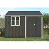 10x8FT Steel Apex Garden Shed Tool Equipment Organize W/Window Door Anthracite
