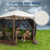 10X10 Ft Pop Up Gazebo Tent Pop-Up Screen Tent 6 Sided Canopy Sun Shelter