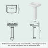 Pedestal Bathroom Sink Compact with Overflow & 3 Pre-Drilled Holes for 4" Faucet