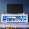 White TV Stand TV Cabinet High Gloss Doors with RGB LED Lights Cupboards 180cm
