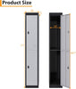 Metal Locker Storage Cabinet Cupboard 71" Tall Lockable Metal Locker with 2 Door