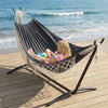 Mondeer 2 Person Hammock w/ Stand Bohemian Style Portable Garden Double Hammock