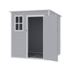 6x6ft Outdoor Storage Shed Plastic Garden Tool House with Floor & Lockable Door